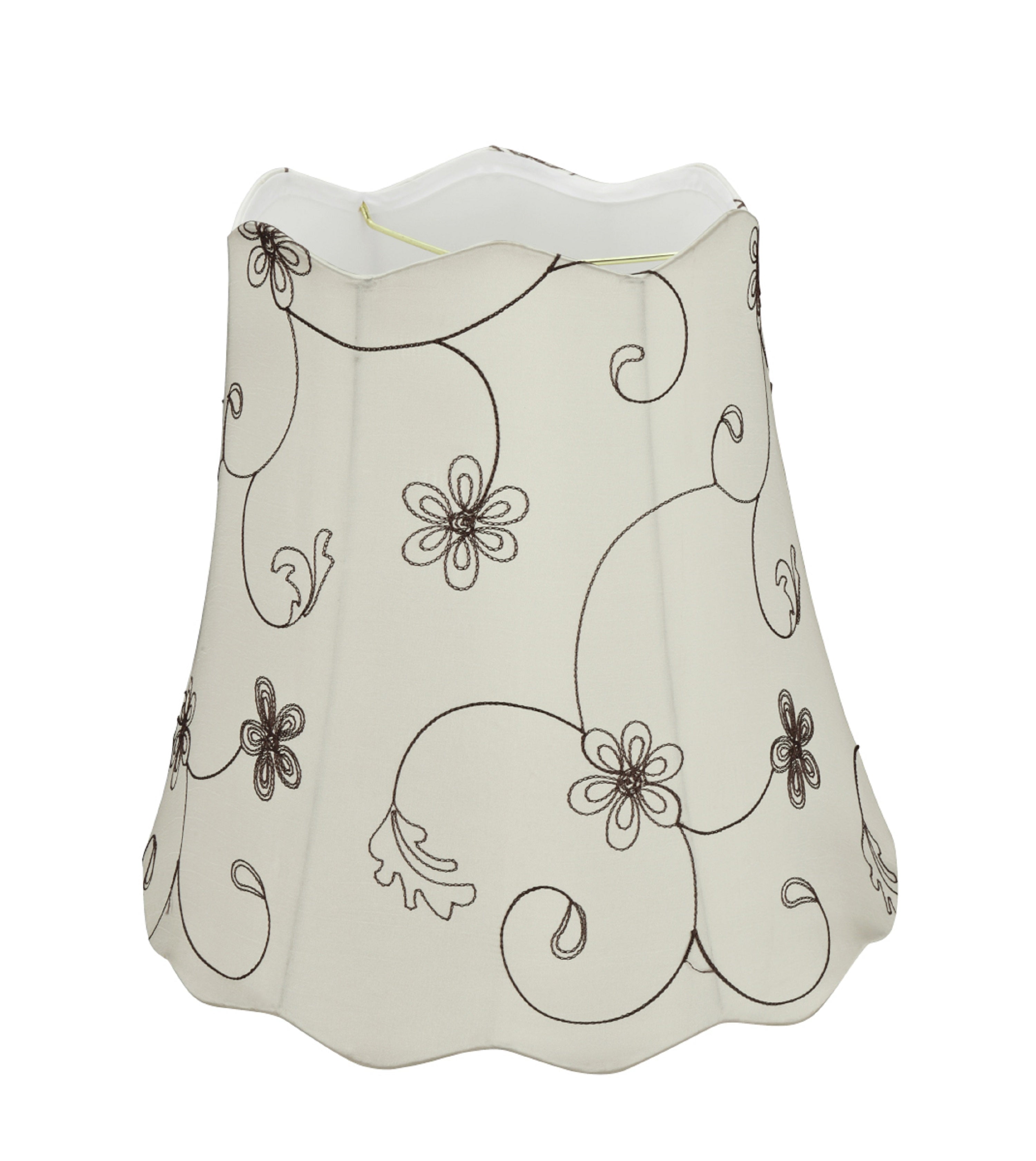 Aspen Creative 34064 Transitional Scallop Bell Shape Spider Construction Lamp Shade in Off White, 16" wide (10" x 16" x 15")