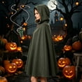 thumbnail image 4 of LEKWK Renaissance Hooded Cloak Women Medieval Velvet Cape Vintage Halloween Costume Woodland Elf Apparel Cosplay Themed Party Fancy Dress, 4 of 9