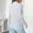thumbnail image 4 of ZZwxWA Womens White Textured Blouses Dressy Stretchy Tight Long Sleeve Button Down Solid Causal Shirts Tops, 4 of 7