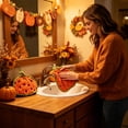 thumbnail image 6 of Fall Pumpkin Fleece Hand Towel,Thanksgiving Kitchen Decor Absorbent Quick Dry Wall Hanging Cleaning Cloth with Autumn Maple Print,Soft Polyester Wiping Towel for Bathroom Counter, 6 of 7