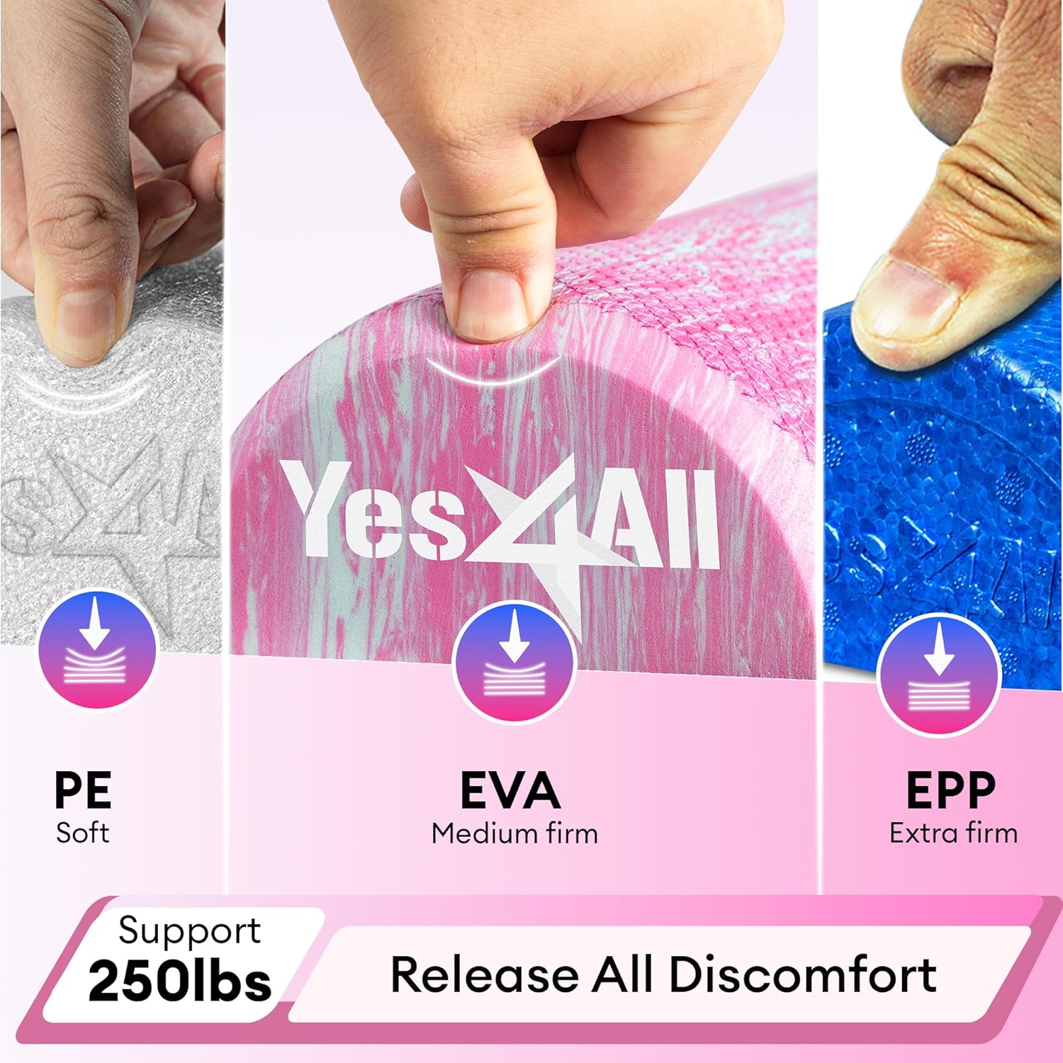 YES4AL Foam Half Roller EVA 36 in - Unicorn Marble