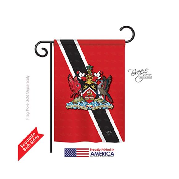 Breeze Decor 58172 Trinidad & Tobago 2-Sided Impression Garden Flag - 13 x 18.5 in.