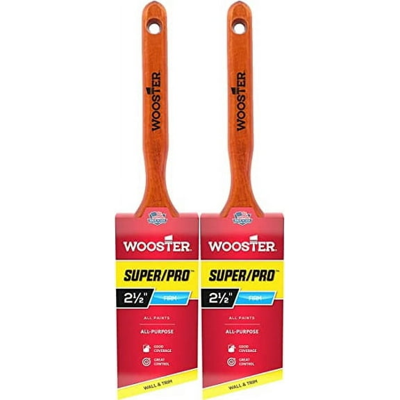 Wooster Genuine 2.5" Super/Pro Angle Sash Paintbrush 2-Pack, J4112-2.5-2PK