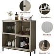 thumbnail image 5 of 2024 New Coffee Bar Cabinet with Storage, Industrial Sideboard Kitchen Buffet Cabinet with Sliding Door, Wood Metal Display Accent Cabinet, for Living Room, Hallway, Dining Room, 5 of 8