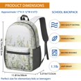 thumbnail image 3 of 17 Inch Lightweight Backpack,PVC Waterproof Oxford Fabric, Ergonomically Designed, with Large Capacity, Floral Flowers Print, 3 of 5
