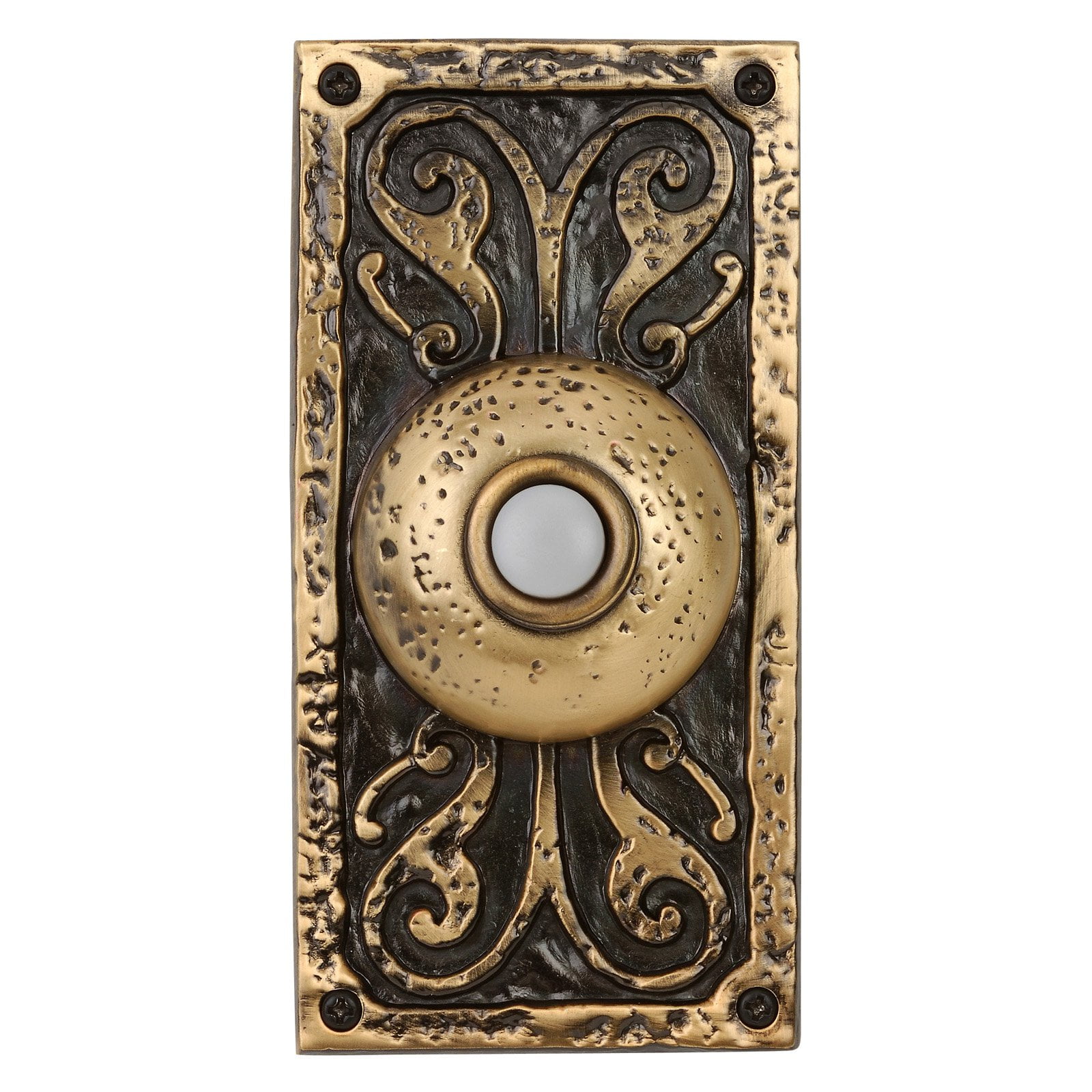 Craftmade Pb3037 Designer Surface Mount 5.25" Tall Led Door Chime Push Button - Brass