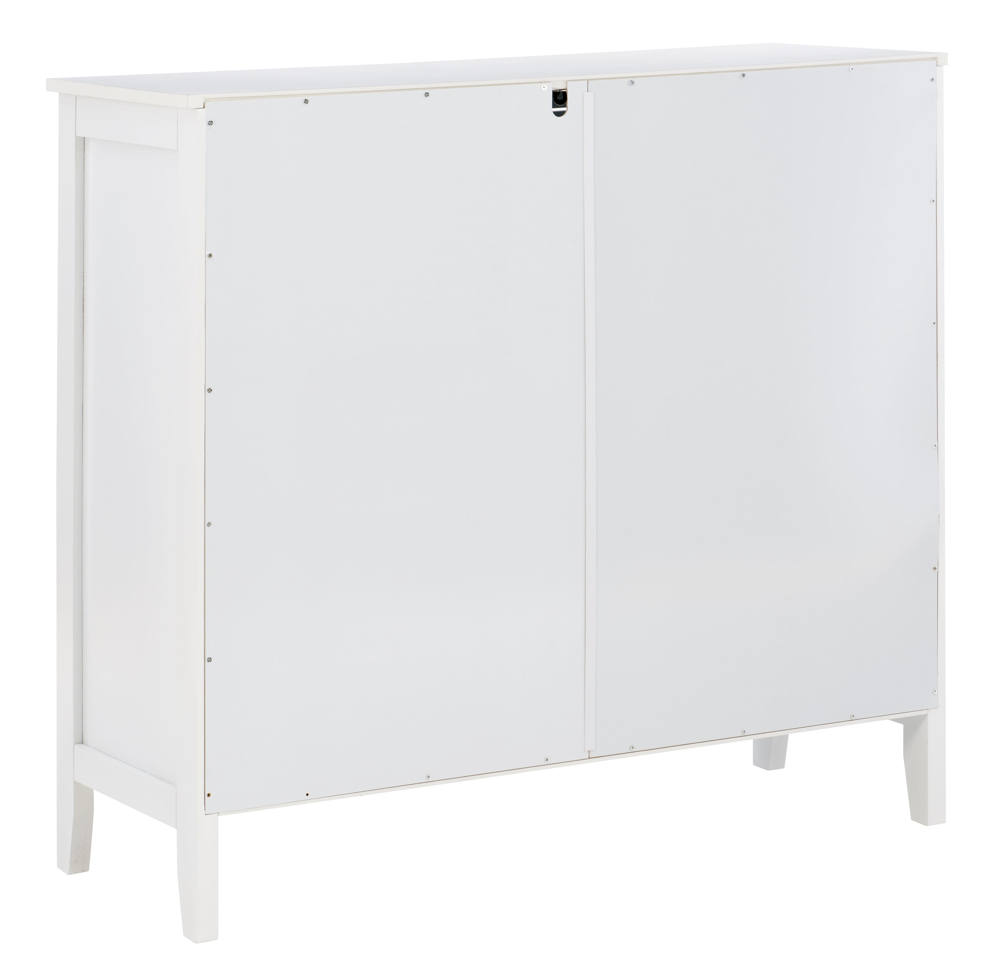Linon Campbell 2-Door Glass Front Cabinet with 3 Shelves, White Finish