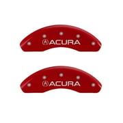MGP 4 Caliper Covers Engraved Front Acura Engraved Rear NSX Red finish silver ch