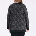 thumbnail image 4 of GRACE & GRANDEUR Women's Plus Size Cardigan Contrasting Floral Print Long Sleeve Knit Open Front Cardigans Outerwear with Pockets 1X Gray, 4 of 7