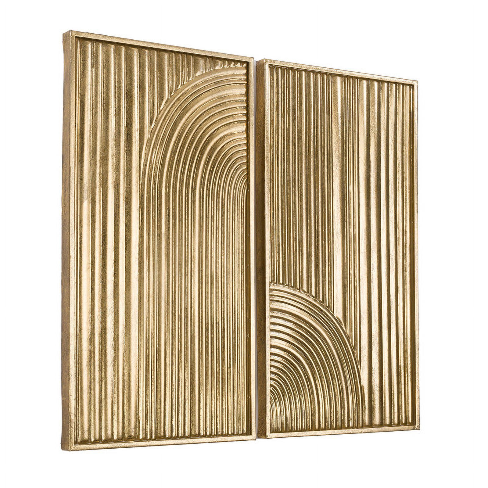 Elysia Gold Abstract Metal Modern Wall Art Set of 2