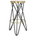 thumbnail image 3 of SAFAVIEH Lorna Mid-Century Retro Gold Leaf Iron Barstool, Black, 3 of 7