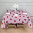 thumbnail image 3 of Red Strawberry Plants Fruit Pink Pattern Square Tablecloth,Waterproof Square Table Cover,Wipeable Spillproof Washable Table Cover for Home Kitchen Party Decor 42"X42"(107x107cm), 3 of 6