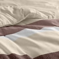 thumbnail image 2 of Premium 3Piece Bedding Sets King/Cal King Textured Stripe Polyester Comforter with Terracotta Finish, 2 of 9