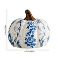 thumbnail image 3 of erdimoy Blue & White Floral Ceramic Pumpkin Decor, Multi‑Size Chinoiserie Fall Pumpkin Tabletop Figurine, Thanksgiving Harvest Season Mantel Shelf Home Ornament, 3 of 6