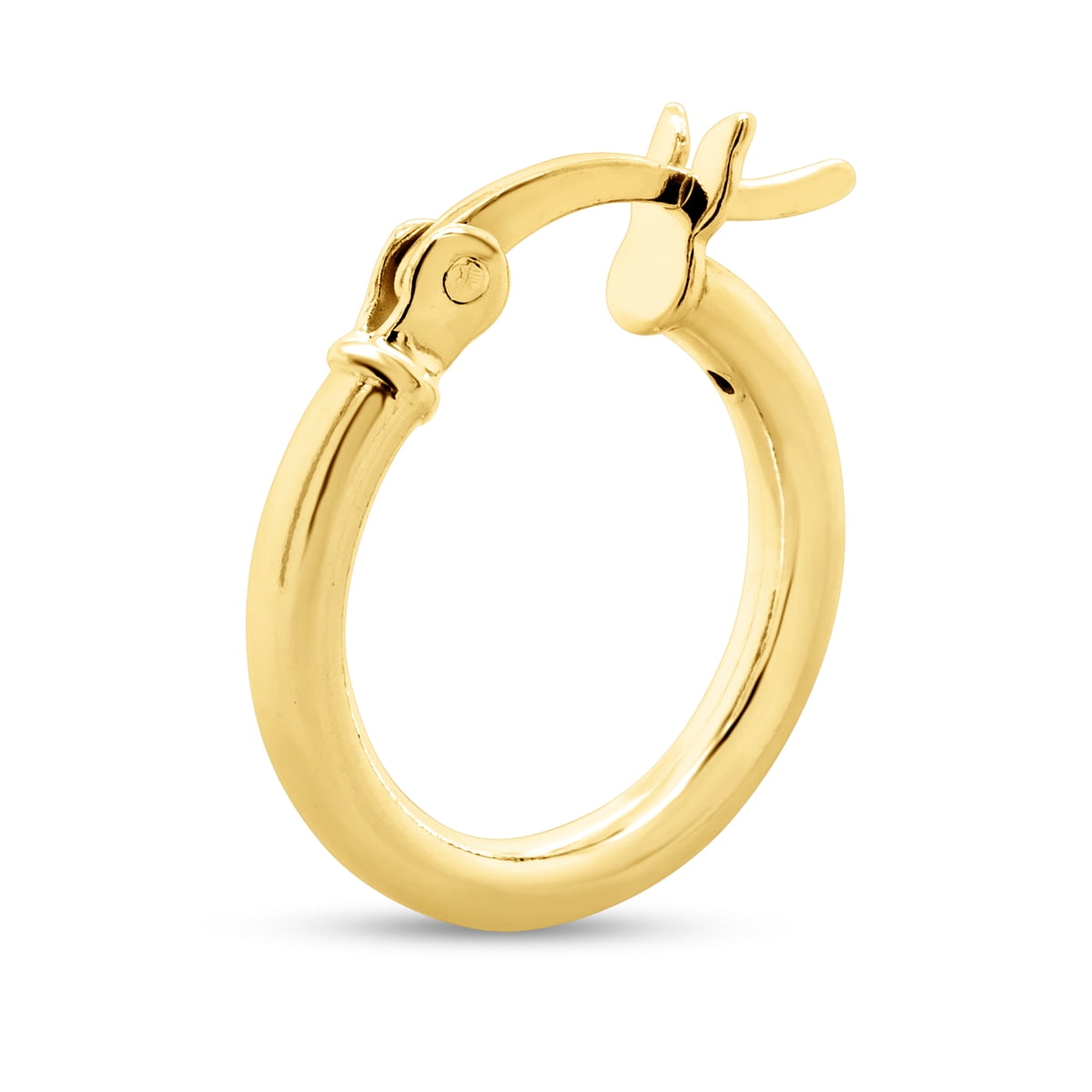 SuperJeweler 14MM Classic Hoop Earrings in 14 Karat Yellow Gold Over Sterling Silver for Women