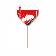 China Train Tower Steam Red Toothpick Flags Heart Lable Cupcake Picks