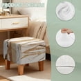 thumbnail image 7 of SCRAWLGOD Marble Print Creamy Beige Stretch Ottoman Covers, Soft Square Slipcover for Folding Storage Stool with Elastic Bottom Removable Furniture Protector, 7 of 7
