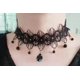 thumbnail image 3 of Collar de cadena de clavícula de encaje negro, collar de tira de tela, gargantilla gótica de encaje punk, collar de encaje de lujo ligero, 3 of 6