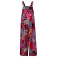 thumbnail image 5 of JULMCOMO Womens Overall for Summer Sleeveless Rompers Plus Size Workout Jumpsuit Summer Oversize Floral Print Jumpsuit with Pockets Red 3XL, 5 of 5