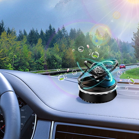 FHBVT Car Aromatherapy Diffuser Solar Powered Interior Purifier, Rotating Crystal Ball Fragrance Decor, Compact Dashboard Desk Decoration, Auto Relaxation Office Home Ambient Fragrance Gift