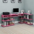 thumbnail image 6 of Pemberly Row No-Tools Console Table with Shelves in Pink Wood Finish, 6 of 8