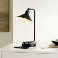 thumbnail image 2 of SAFAVIEH Nadav 16 in. Mid-century Black Iron USB Port Table Lamp with Black Shade, 2 of 7