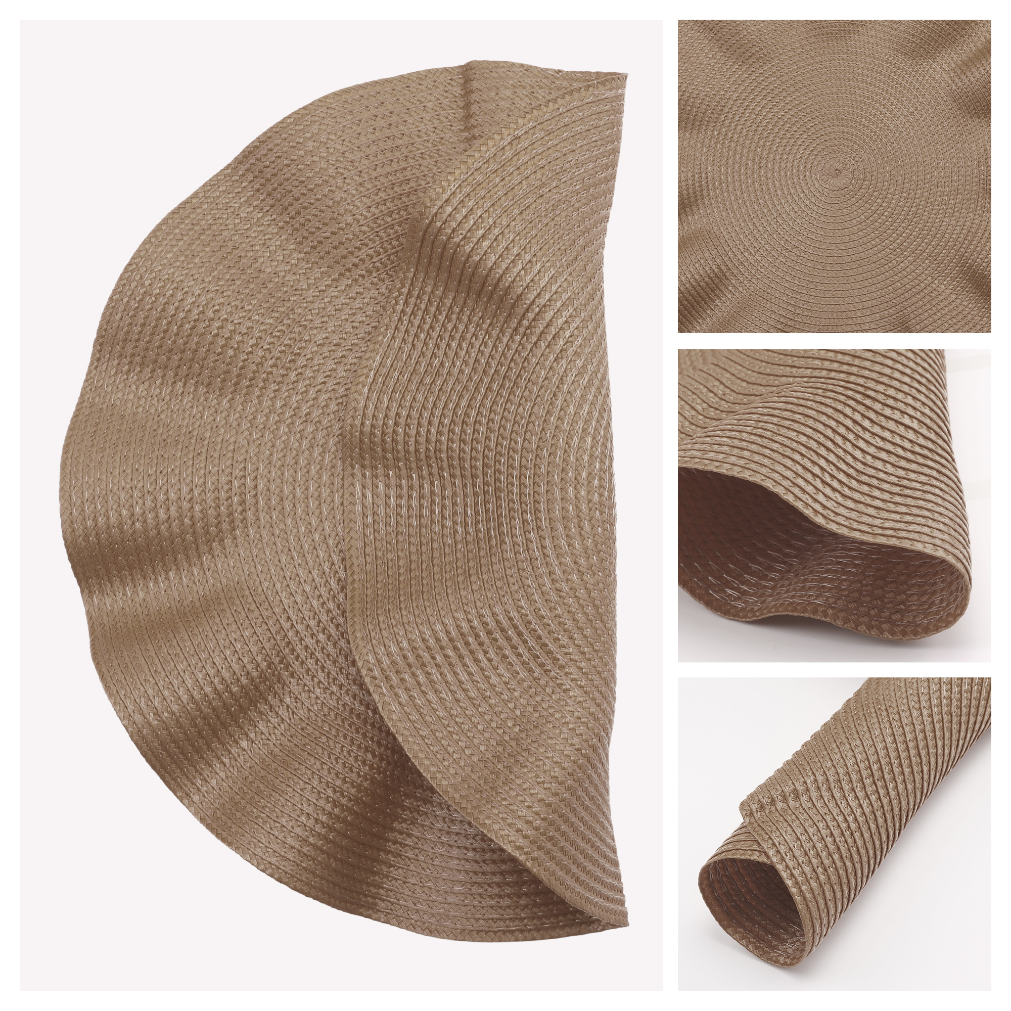 Unique Bargains Set of 6 Washable Farmhouse Placemats Indoor Coffee