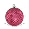thumbnail image 2 of Vickerman 6" Mauve Durian Glitter Ball Ornament, 4 per Bag, 2 of 4