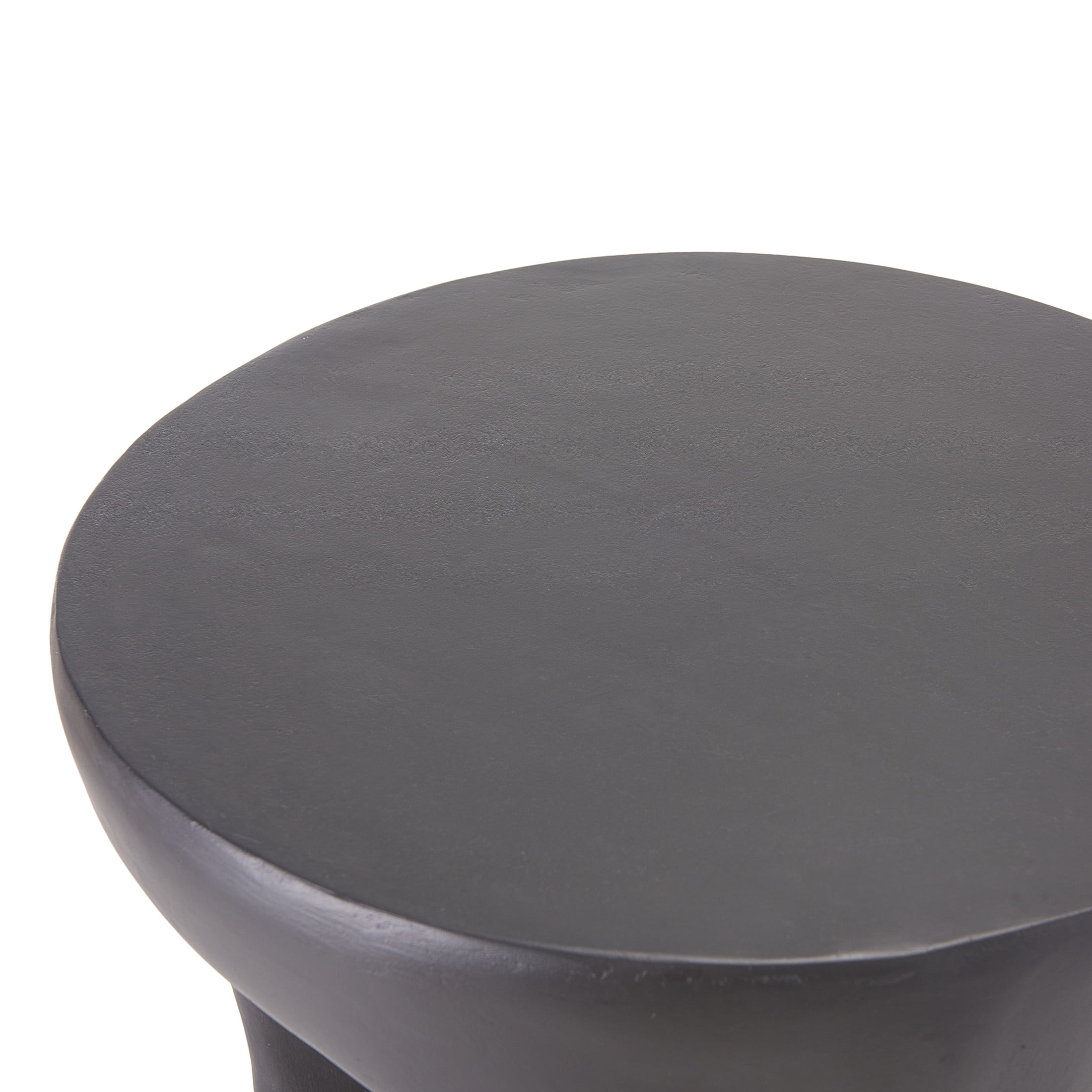 Christopher Knight Home 14" Side Table, Lightweight Concrete Indoor Outdoor Accent End Table, Black