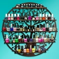 Wall Mounted 5Tier Nail Polish Rack Holder, Tree Silhouette Round