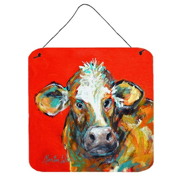 Vache Prise Main Rouge Trop Mur Ou Porte Suspendus Impressions