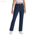 thumbnail image 2 of LYHaoo Girls Formal Dress Pants, Straight Leg Flat Front Classic Uniform Pants for Girls Back to School Outfits(Blue), 2 of 7