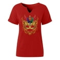 thumbnail image 5 of Craaazy Mardi Gras Shirts for Women Short Sleeve Casual Carnival Printed V-neck T-shirts Gifts, 5 of 6