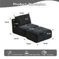 thumbnail image 6 of CQSXDA Memory Foam Compressed Sofa In Corduroy Fabric With Movable Ottoman For Living Room And Pet-Friendly Design，Black, 6 of 8