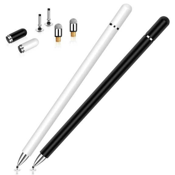 Stylus for iPad (2 Pcs), WUSI Magnetic Disc Universal Stylus Pens Touch Screens for Apple/iPhone/Ipad pro/Mini/Air/Android/Microsoft/Surface All Capacitive Touch Screens - Black&White