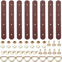 DIY 4 Sets Leather Metal Connector Buckles Purse Suspension Clasp Handbag Chain Link Clasps Leather Strap Fastener D Ring Screws Leather Craft Purse Hardware Supplies 3.7×0.5inch Brown DIY