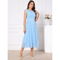 thumbnail image 2 of DARING DIVA Women's Boat Neck Vintage Formal Wedding Guest Lace Dress L Sky Blue, 2 of 5