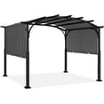 thumbnail image 1 of ABCCANOPY 10'x10' Arched Pergola Patio Gazebo with Retractable Sun Shade,DarkGray, 1 of 6