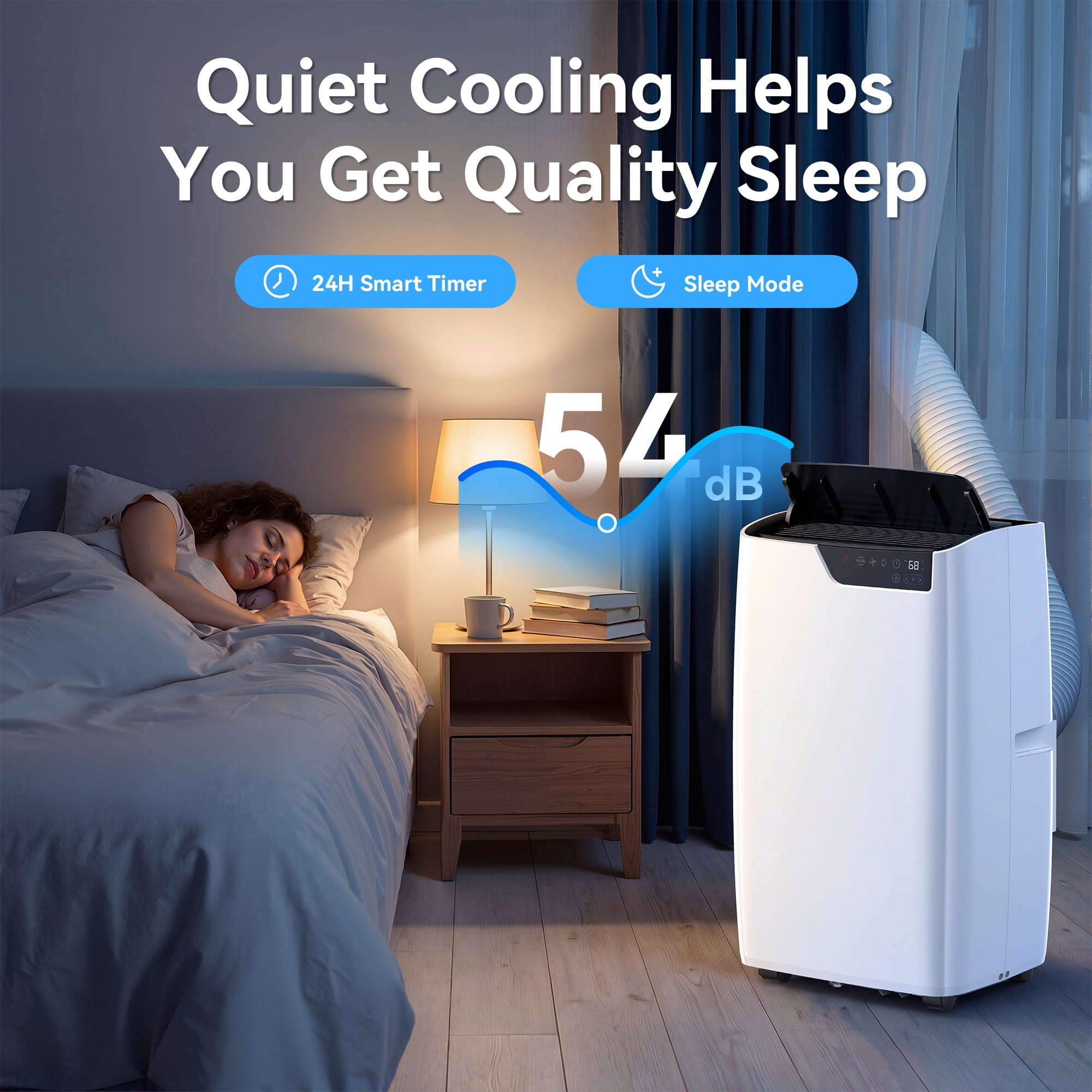 ELEKA 16000BTU Portable Air Conditioners with Remote Control,4-in-1 Standing Air Conditioner Up to 750 Sq.Ft. 24H Timer, Include Installation Kits