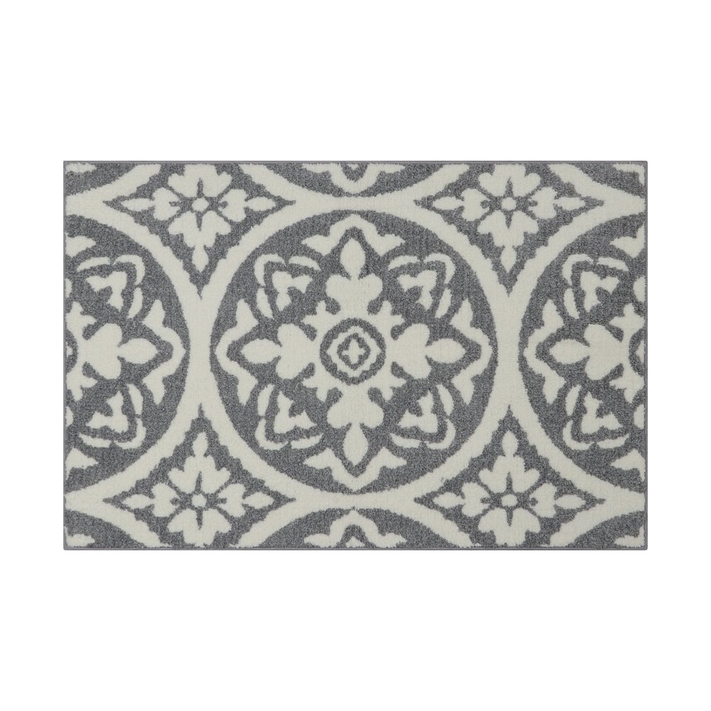 Mainstays Medallion Plush Grey Accent Rug, 30x45