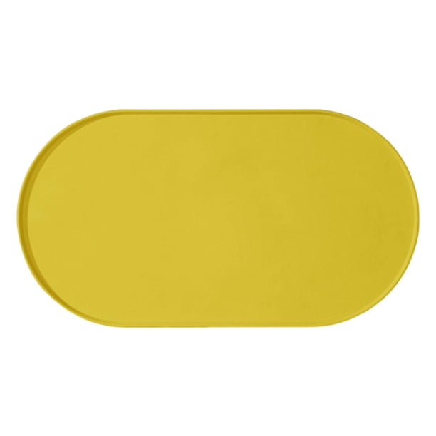 Tapete de silicona antiderrames para comedero de cachorros y gatos con borde elevado para cuenco de perro Amarillo