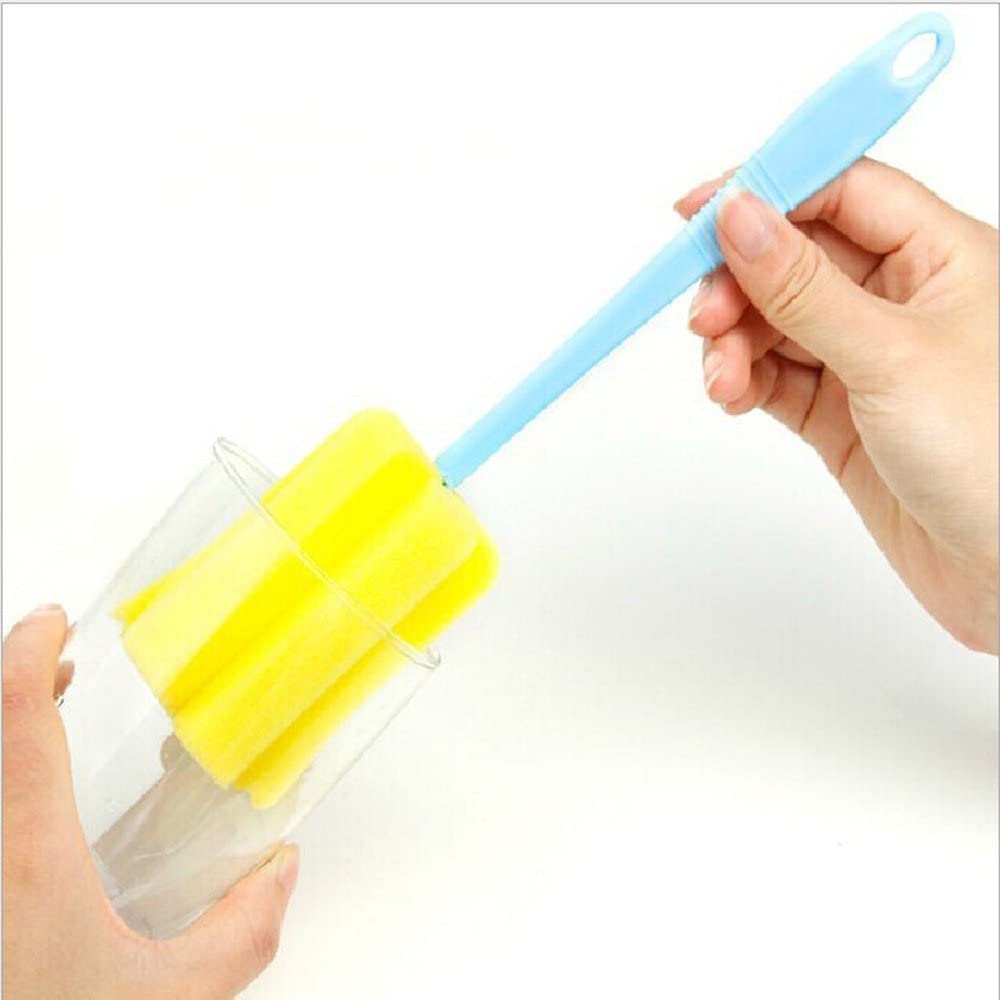 ABPETE 10-Pack Multi-Use Sponge Cleaning Brushes ,Flexible Bottle & Thermos Cleaning Tools with Long Handles for Mugs, Tumblers & Hard-to-Reach Areas
