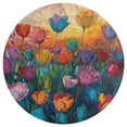 thumbnail image 3 of Vibe Blooming Tulips Round Small Area Rug, Print Non Slip Washable Floor Mat, Soft Throw Rug for Living Room, Powder Room Entryway, Bathroom, Bedside, 3 of 6