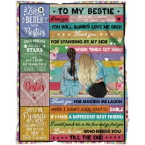 to My Bestie Blanket 60"x50", Bestie Gifts for Her, BFF Best Friend Blankets for Women Female Friends, Friendship Birthday Gifts for Soul Sister Bestie Unbiological Sisters Throw Blanket