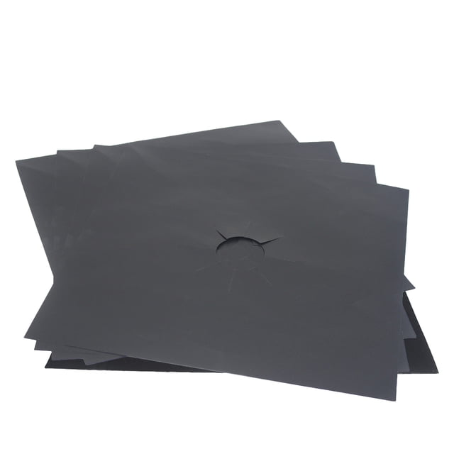 5PCS Heavy Duty Oven Liners Almohadillas protectoras universales de gas (negro)