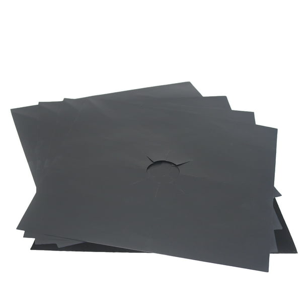 5PCS Heavy Duty Oven Liners Almohadillas protectoras universales de gas (negro)