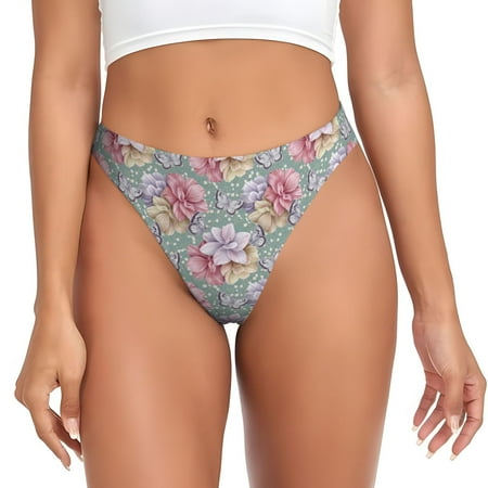 Qokaie Watercolor Butterflies Printed Women s Cotton Thong Underwear  Sexy Breathable Panties G-string-XX-Large