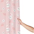 thumbnail image 3 of Shower Curtain, Cute Rabbit Flower Pink Waterproof Fabric Plastic Shower Curtain, Drying Fast Bathroom Curtain with 9 Buttonholes, Ruffle Shower Curtain 60x72in, 3 of 8