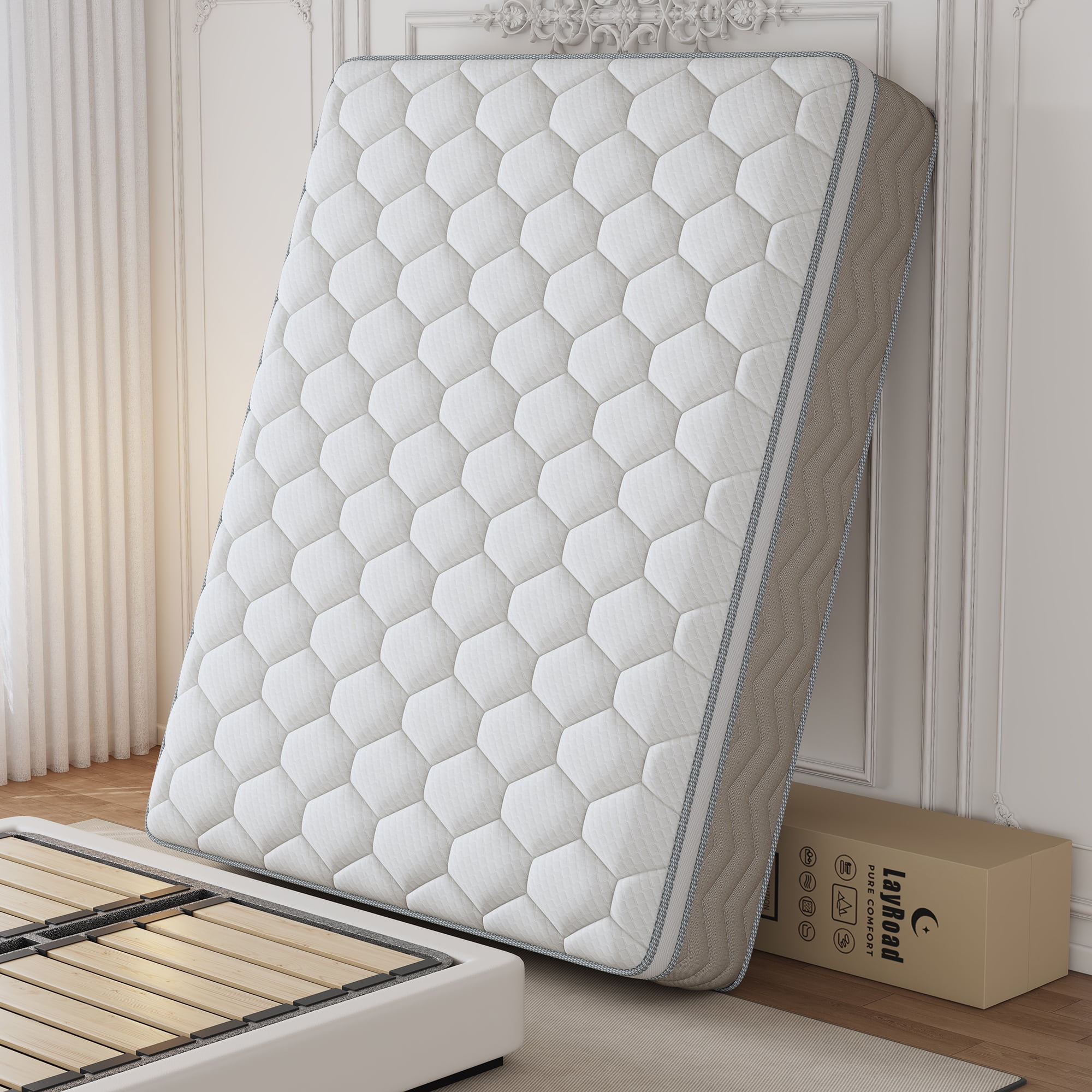 Miniyam Twin 12" Cooling Hybrid Mattress, Memory Foam & Pocket Springs for Pressure Relief