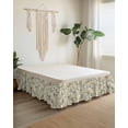 thumbnail image 2 of Sage Green Yellow Botanical Wrap Around Bed Skirts for Queen Bed 18" Drop,Bed Skirt with Adjustable Elastic Belt Dust Ruffle Bed Valance for Bedroom Hotel Luxury Spring Summer Vintage Bed Frame Cover, 2 of 7